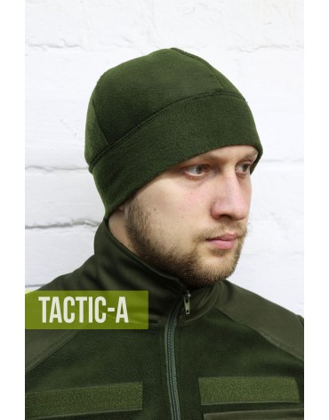 Флисовая шапка олива Сity