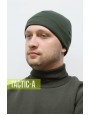 Шапка олива трикотаж на флисе Seven