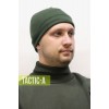 Шапка олива трикотаж на флисе Seven
