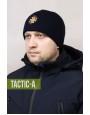 Вязаная шапка с кокардой ДСНС 