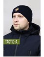 Вязаная шапка с кокардой ДСНС с отворотом