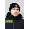 Вязаная шапка с кокардой ДСНС с отворотом
