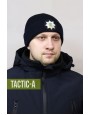Вязаная шапка с кокардой Полиция с отворотом