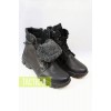 Зимние ботинки черные кожаные Black Easy Step