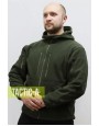 Флисовая кофта с капюшоном олива Hunter