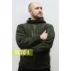 Флисовая кофта с капюшоном олива Hunter