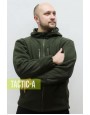 Флисовая кофта с капюшоном олива Hunter