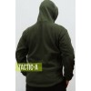 Флисовая кофта с капюшоном олива Hunter