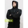 Черная флисовая кофта с капюшоном Hunter