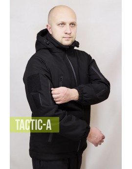 Утепленная куртка черная софтшелл / softshell Strong Winter