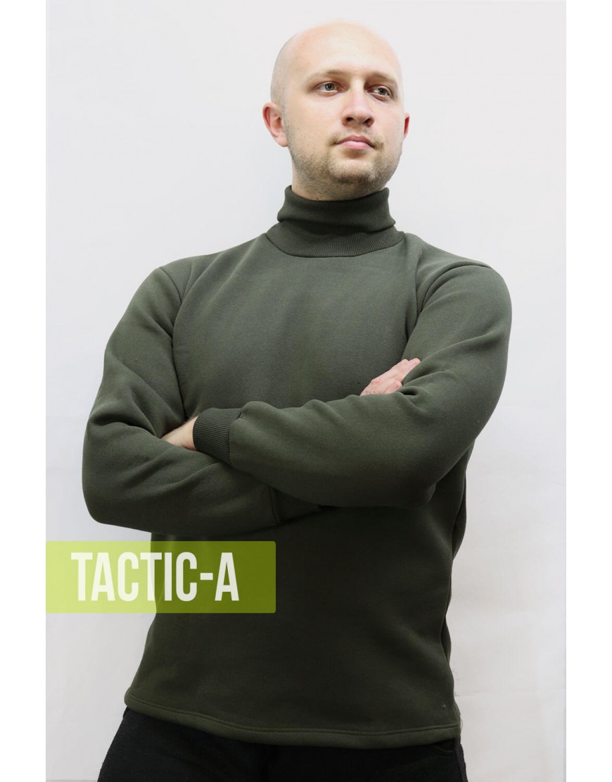 Гольф олива утепленный с начесом