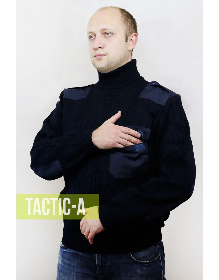 Форменный свитер темно-синий с горлом Military-H